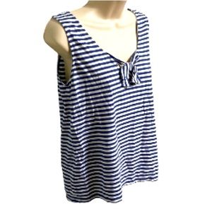 Banana Republic Designer Tank Top Blue White Stripes Nautical Small